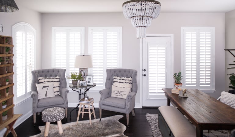 Plantation shutters in a Salt Lake City living room